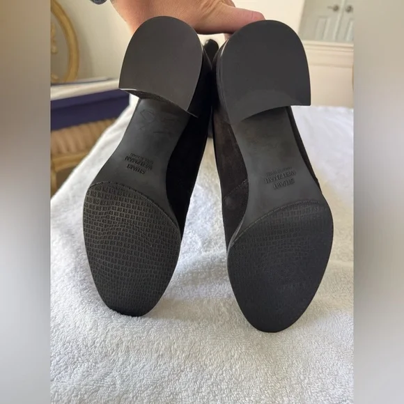 Stuart Weitzman Tieland Over-The-Knee Black Suede Boots - Picture 6 of 11